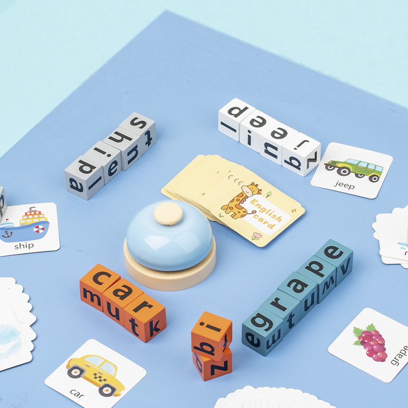 Kids Educational Games Learn English - Mainan huruf mantra kayu kreatif, mainan