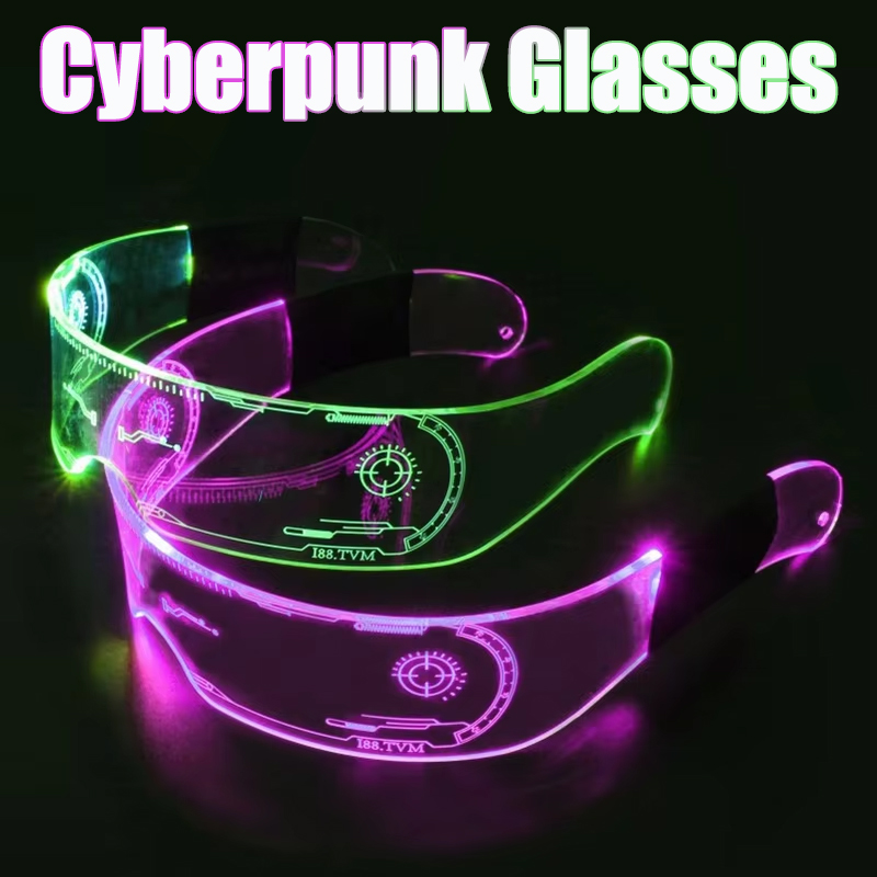 English Kids Education - Kacamata LED Elektrik Cyberpunk, Kacamata Sensasi