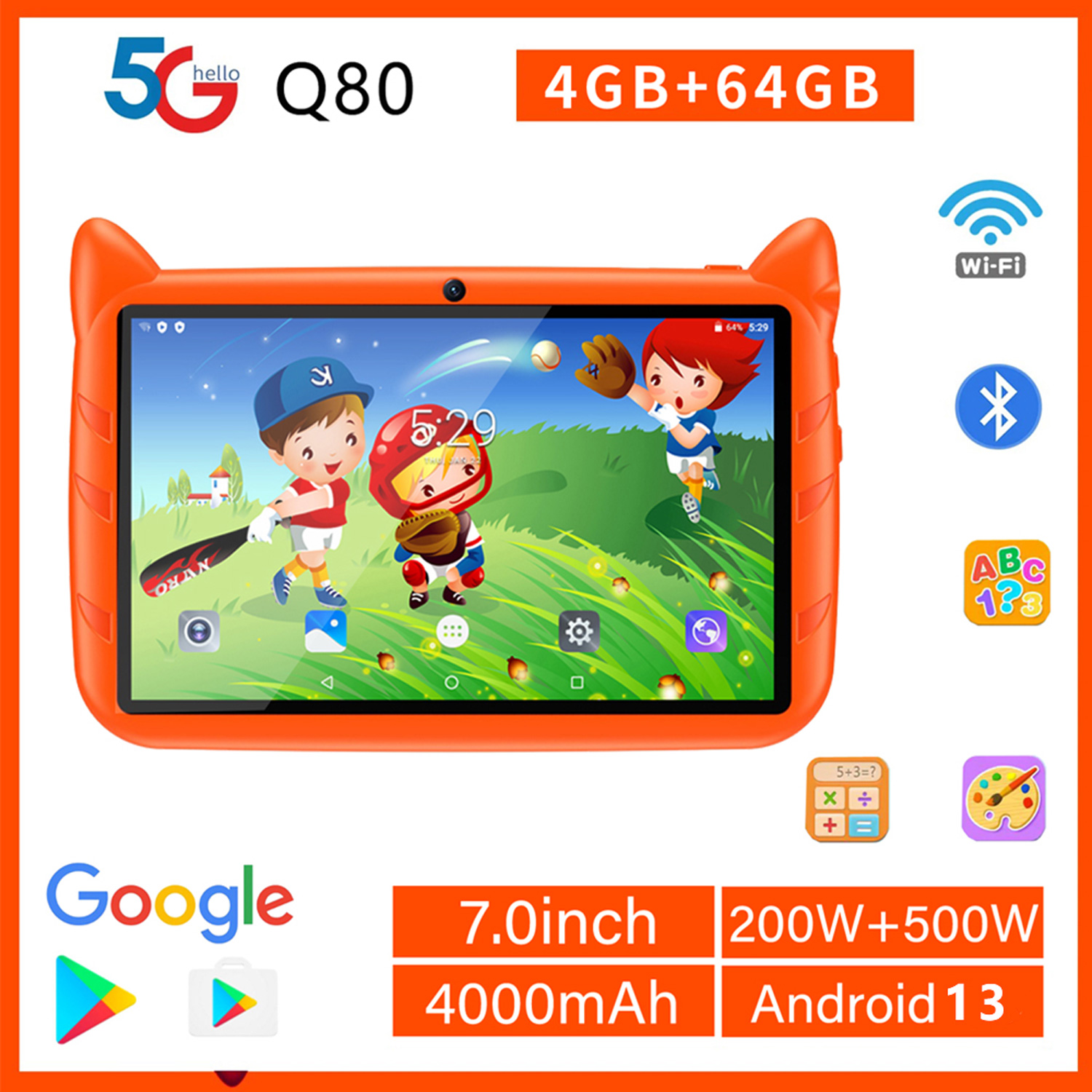 Kids Educational Games Learn English - Tablet anak-anak 5G WiFi, Tablet 7
