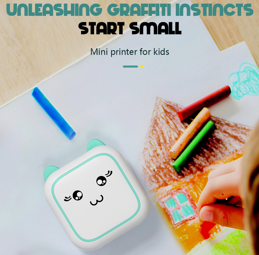 Kids Education Questions - Printer Thermal Mini Kartun Portabel Nirkabel