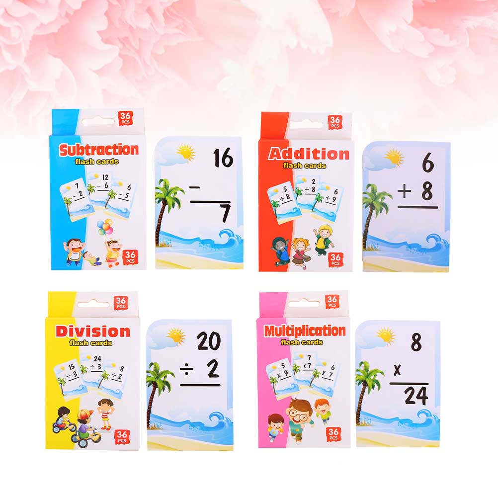Kids Education Card - 4 Kotak Kartu Belajar Matematika Anak-anak,