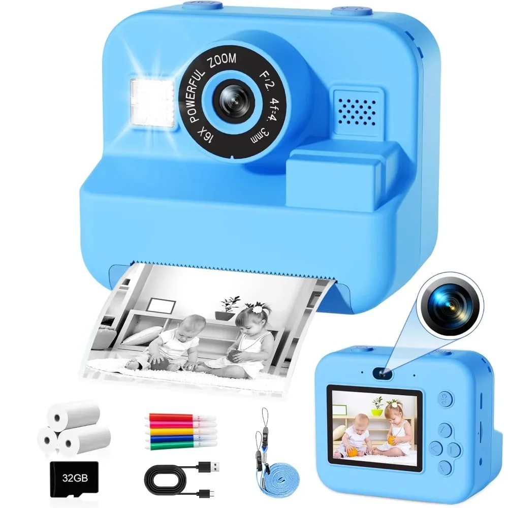 Kids Education Images - Kamera anak cetak instan kartu 32G,