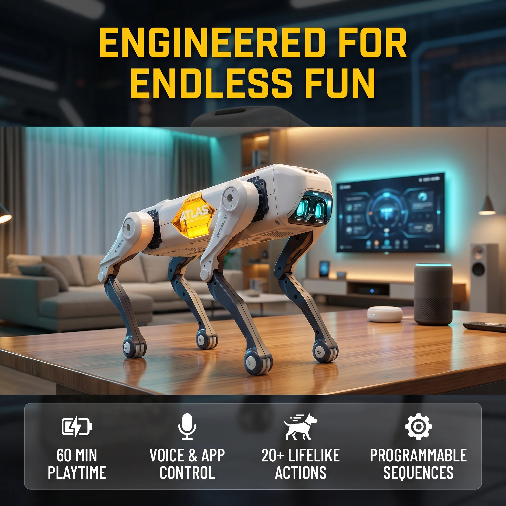 Kids Education Toys - Robot Anjing Pintar AI, Kontrol Suara