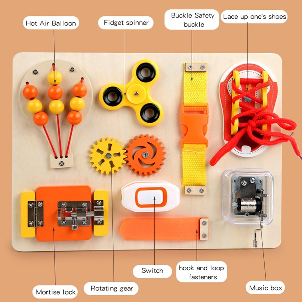 Mainan Papan Sibuk Kayu Montes - Kids Education Toys ulasan dan harga