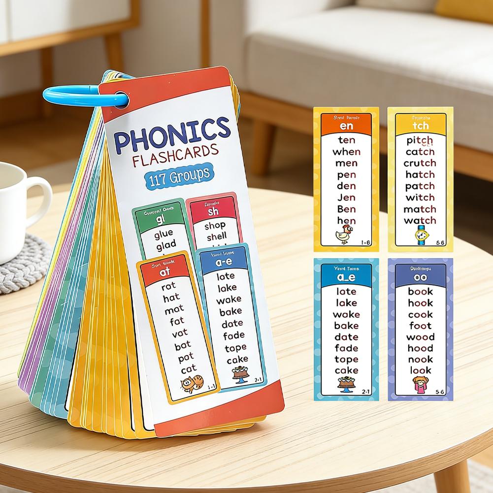 117 Grup Kartu Flash Phonics u - Kids Education Card ulasan dan harga