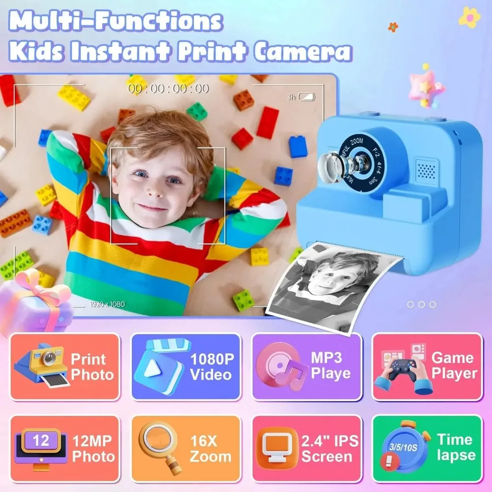 Kamera anak cetak instan kartu - Kids Education Images ulasan dan harga